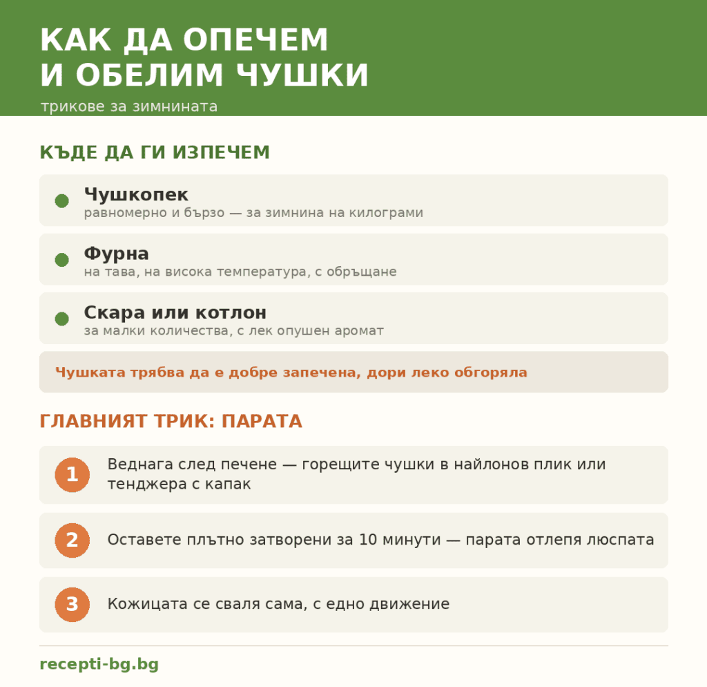 как да опечем и обелим чушки — начини и трик
